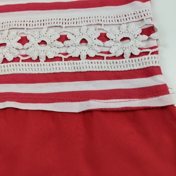 Striped Red and white Sleeveless Girls top Large - Picture 3 of 8